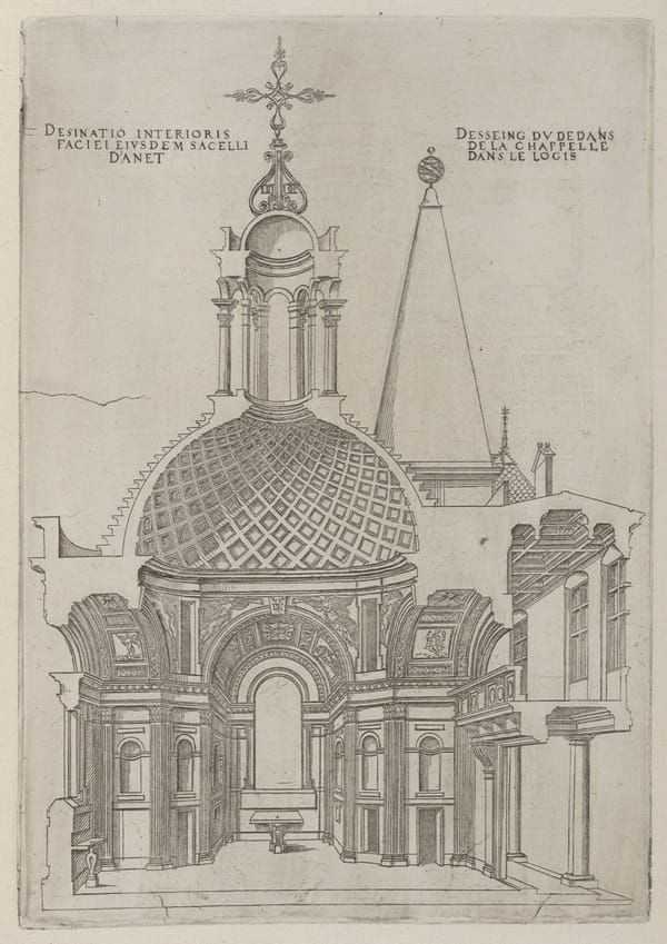 Engraving plate, public domain (cover for Production AI Architecture: Patterns That Distinguish Production from Demo).